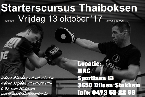 Volgende beginnerscursus thaiboksen start op vrijdag 13 oktober