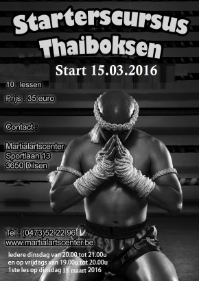 Nieuwe starterscursus thaiboksen op 15 maart 2016