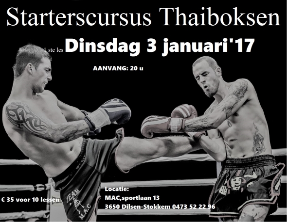 Starterscursus thaiboksen begint op 3 januari 2017