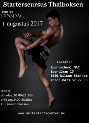 Nieuwe starterscursus thaiboksen op dinsdag 1 aug 2017