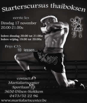 Nieuwe cursus starters thaiboksen op 17 november