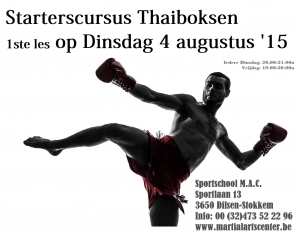 Nieuwe cursus thaiboksen start op dinsdag 4 augustus 2015 