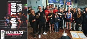 Jennifer,Jessica,Brent,Faris en Christian op het open EK Muaythai te Aken 18/19.03