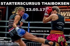 Nieuwe beginnerscursus thaiboksen op dinsdag 23 mei 17